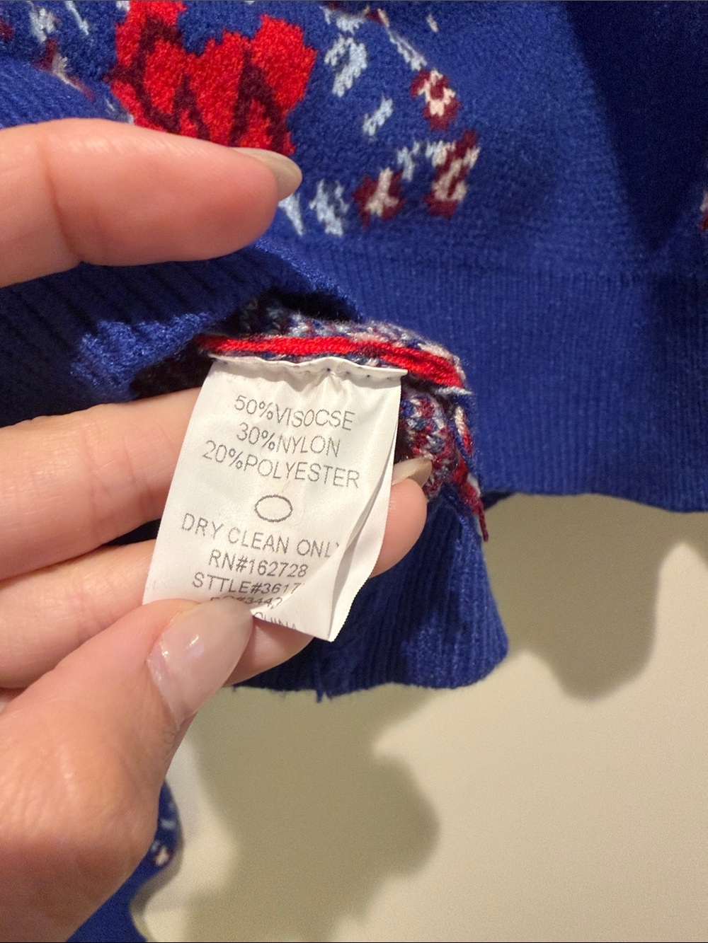 Blue and red turtle neck sweater size small - Picture 3 of 3